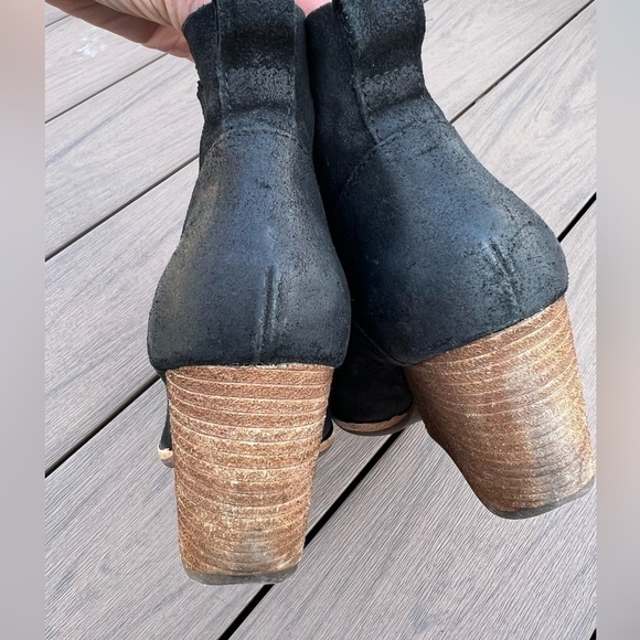 Kork-Ease women’s black suede leather round toe chunky heel wedge boots size 7.5 - Picture 9 of 12